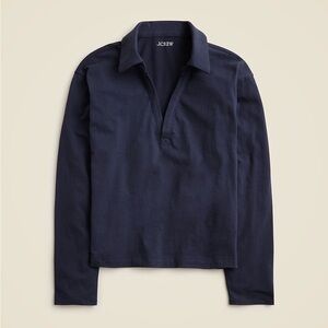 EUC J. Crew Women’s Vintage Johnny Collar Navy Blue Shirt